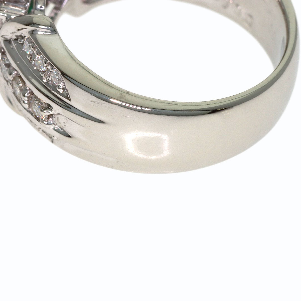 0.453ct Emerald Diamond Ring Platinum PT900 12.4g　Ladies