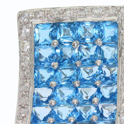 3.9ct Blue Topaz Diamond Ring K18 White Gold 11.9g　Ladies