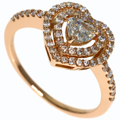 0.302ct Diamond H-SI-2 Ring K18 Pink Gold 3g　Ladies