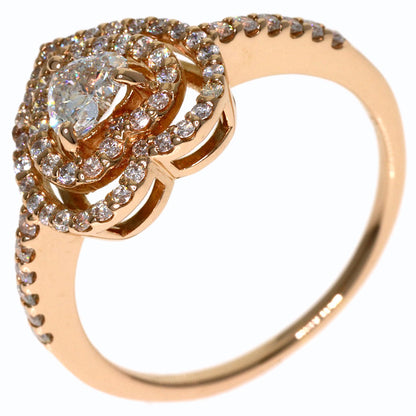 0.302ct Diamond H-SI-2 Ring K18 Pink Gold 3g　Ladies