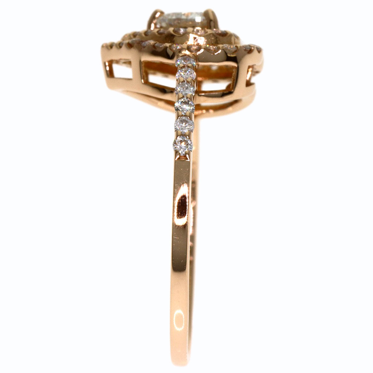 0.302ct Diamond H-SI-2 Ring K18 Pink Gold 3g　Ladies