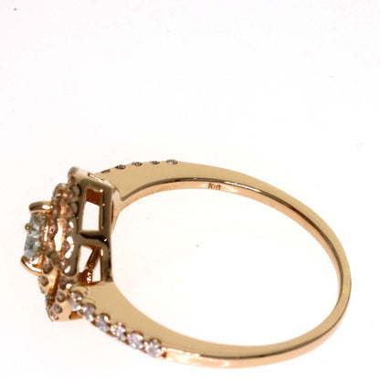 0.302ct Diamond H-SI-2 Ring K18 Pink Gold 3g　Ladies