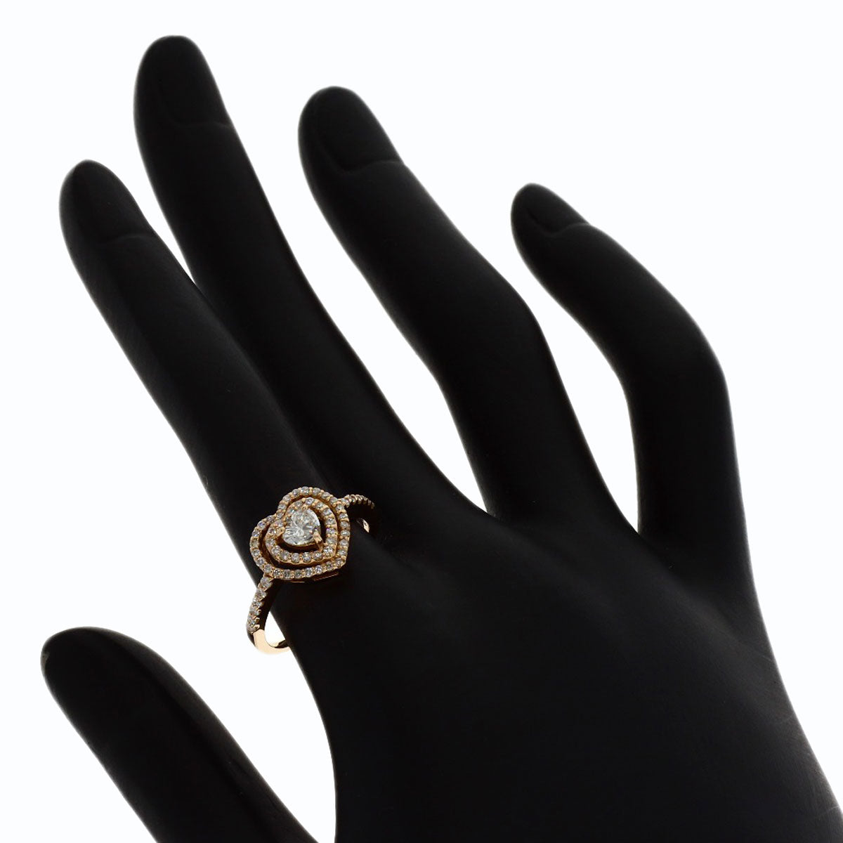 0.302ct Diamond H-SI-2 Ring K18 Pink Gold 3g　Ladies