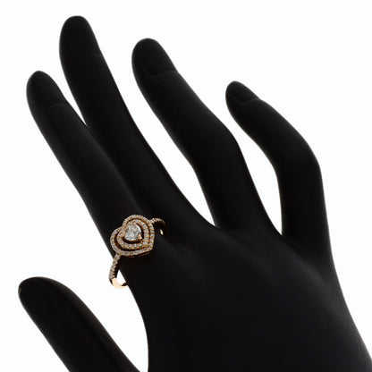0.302ct Diamond H-SI-2 Ring K18 Pink Gold 3g　Ladies