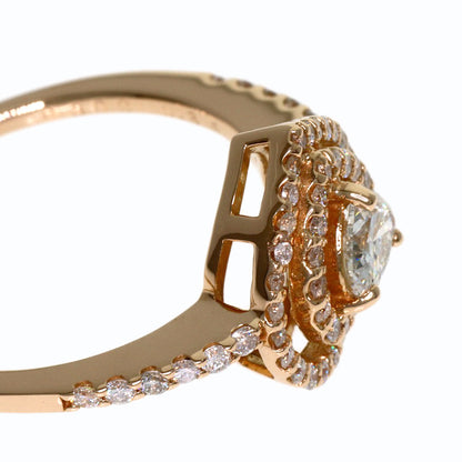 0.302ct Diamond H-SI-2 Ring K18 Pink Gold 3g　Ladies