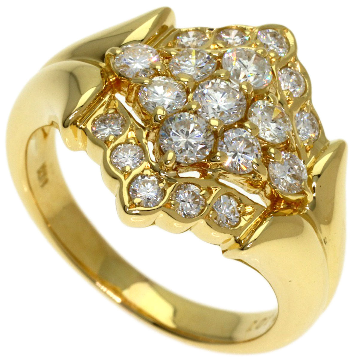 1.01ct Diamond Ring K18 Yellow Gold 6.9g　Ladies