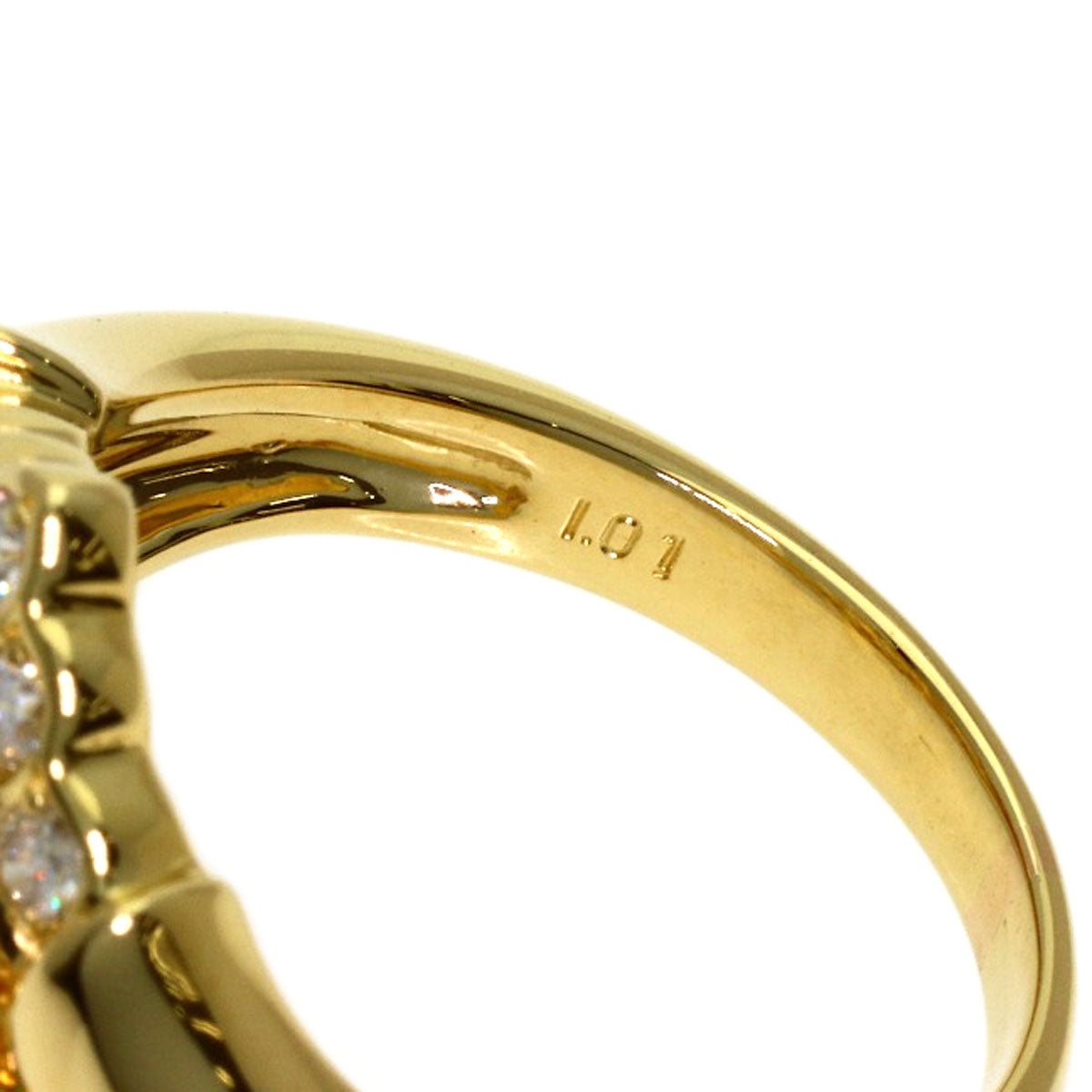 1.01ct Diamond Ring K18 Yellow Gold 6.9g　Ladies
