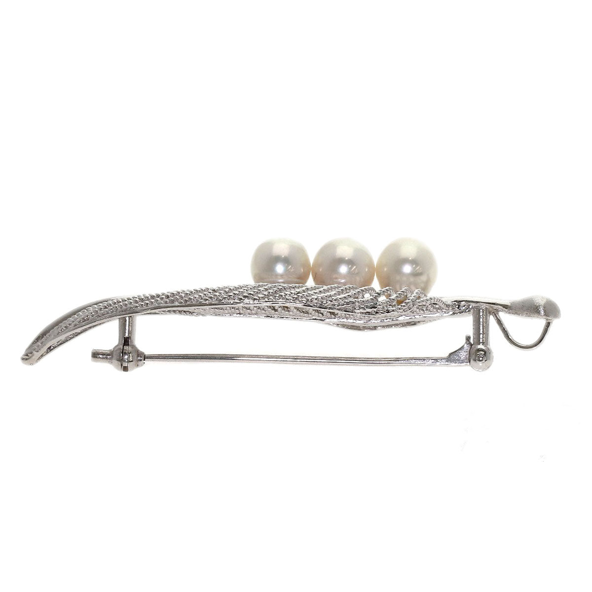 Leaf motif Akoya pearl Pendant top Silver 8g　Ladies