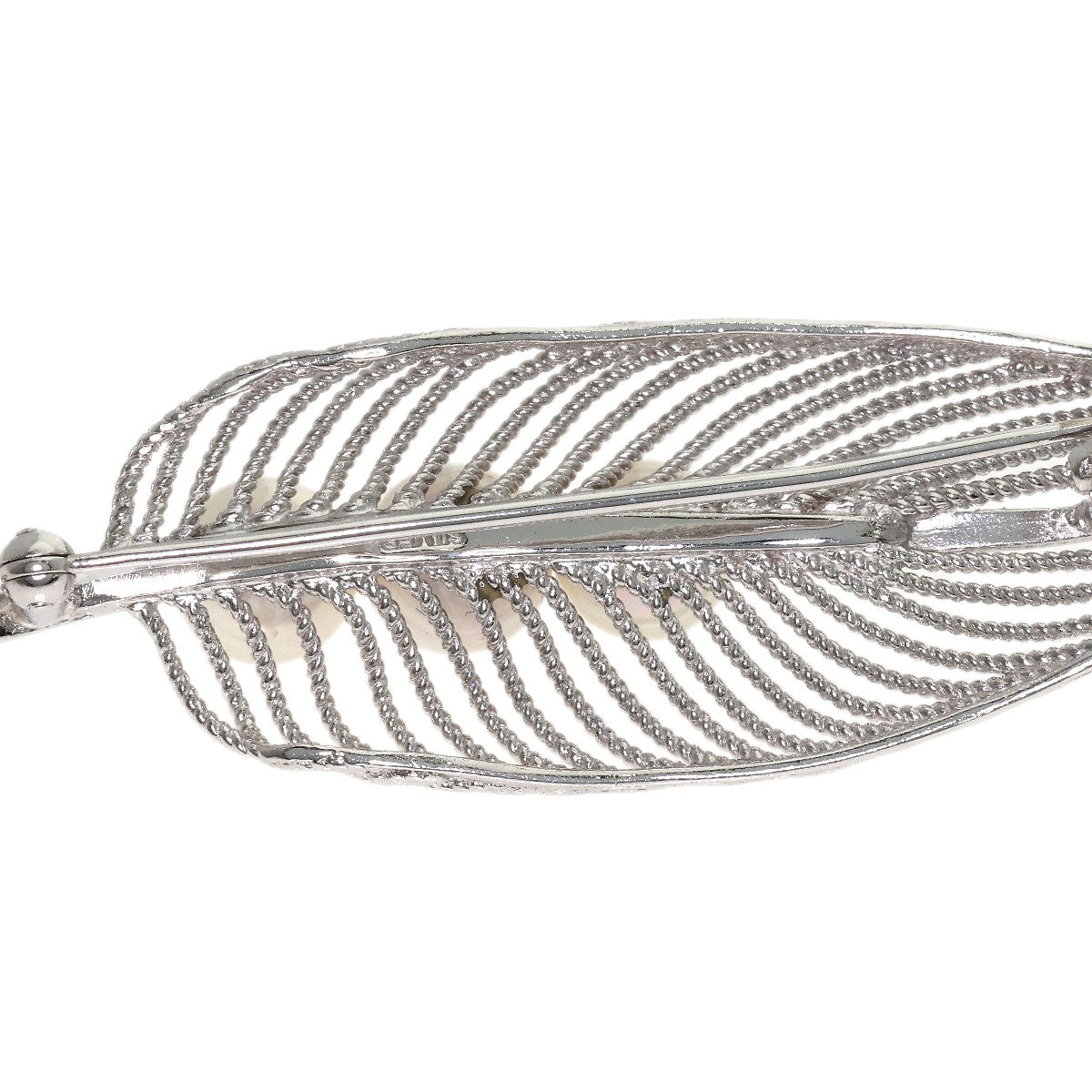 Leaf motif Akoya pearl Pendant top Silver 8g　Ladies