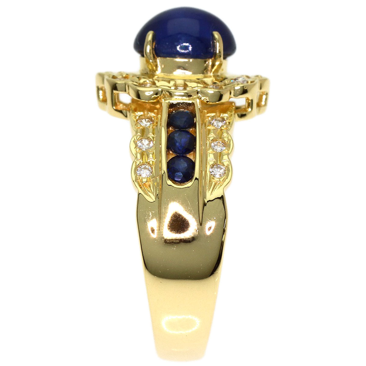 1.74ct Sapphire Diamond Ring K18 Yellow Gold 4.7g　Ladies