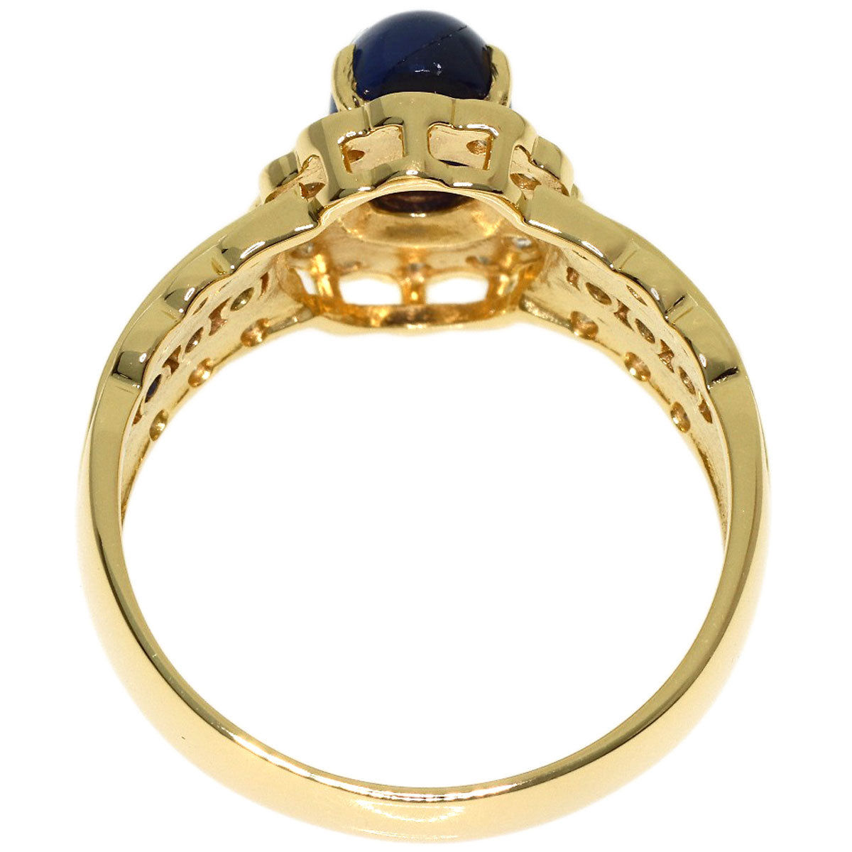 1.74ct Sapphire Diamond Ring K18 Yellow Gold 4.7g　Ladies