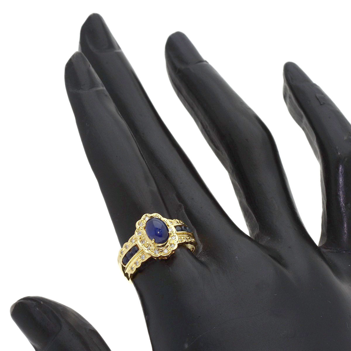 1.74ct Sapphire Diamond Ring K18 Yellow Gold 4.7g　Ladies