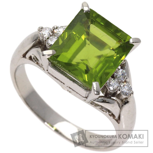 4.55ct Peridot Diamond Ring Platinum PT900 8g　Ladies