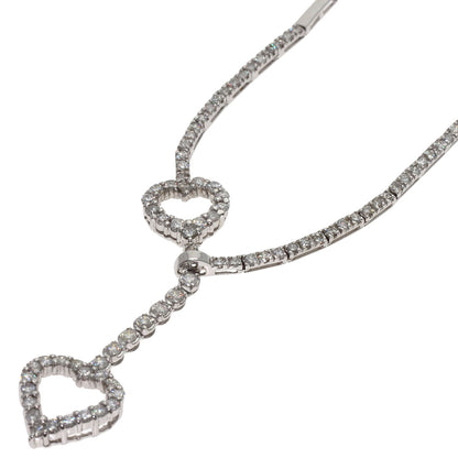 2ct Heart motif Diamond Necklace K18 White Gold 14.8g　Ladies