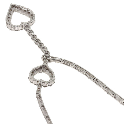 2ct Heart motif Diamond Necklace K18 White Gold 14.8g　Ladies