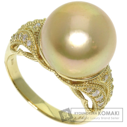 Golden Pearl Diamond Ring K18 Yellow Gold 10.7g　Ladies