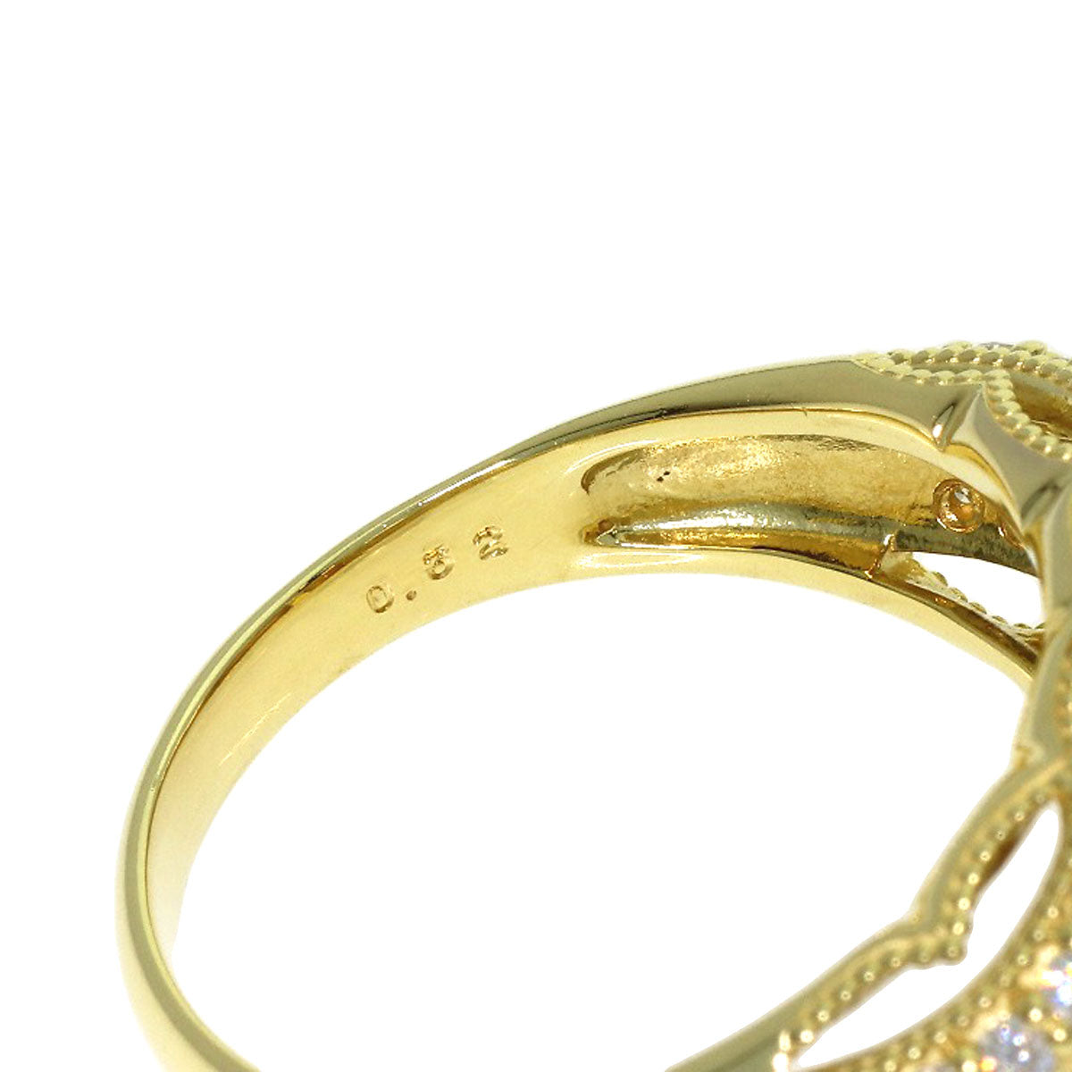 Golden Pearl Diamond Ring K18 Yellow Gold 10.7g　Ladies