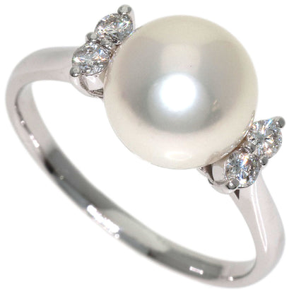 Akoya Pearl Pearl Diamond Ring Platinum PT900 4.5g　Ladies