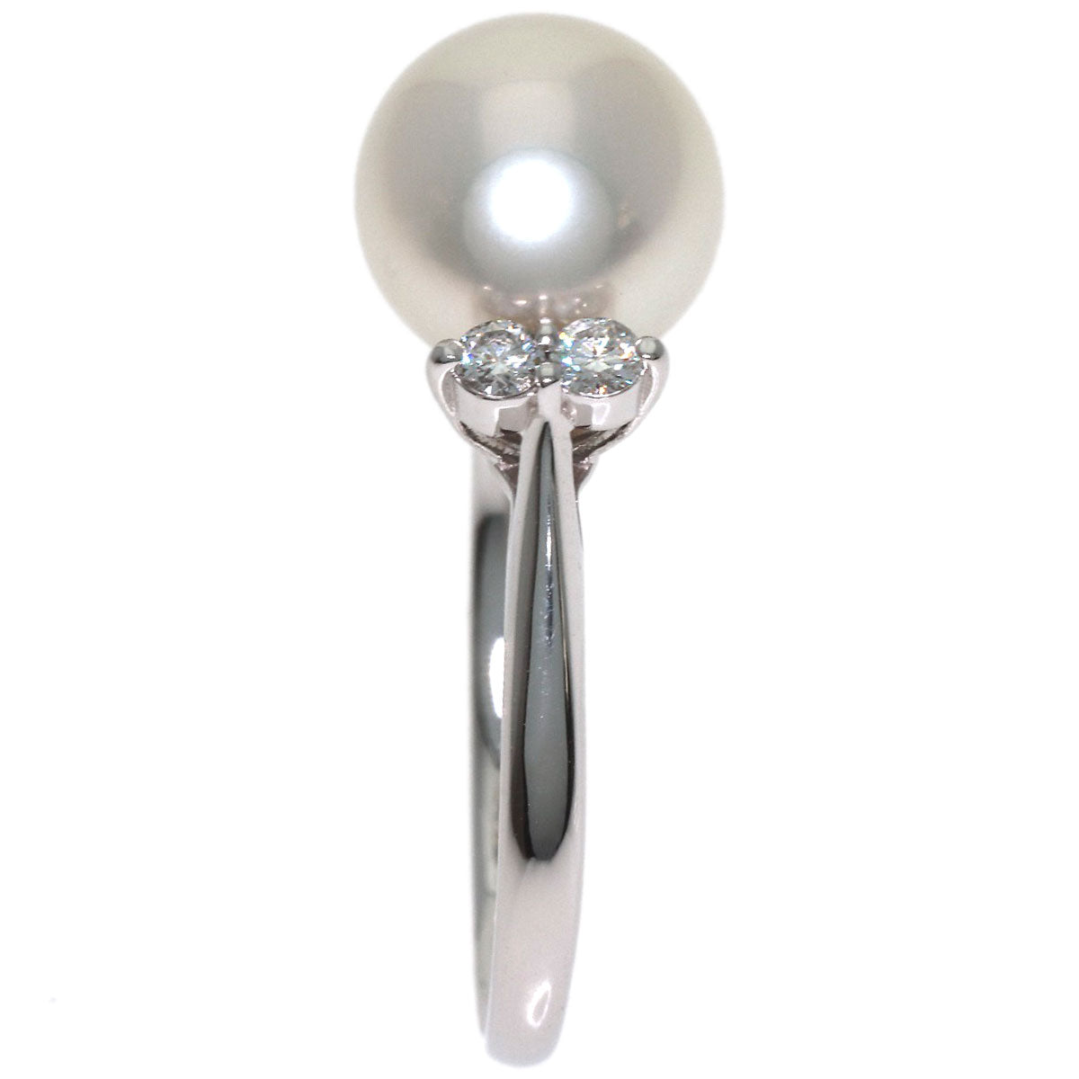Akoya Pearl Pearl Diamond Ring Platinum PT900 4.5g　Ladies