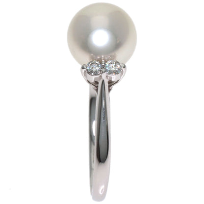 Akoya Pearl Pearl Diamond Ring Platinum PT900 4.5g　Ladies