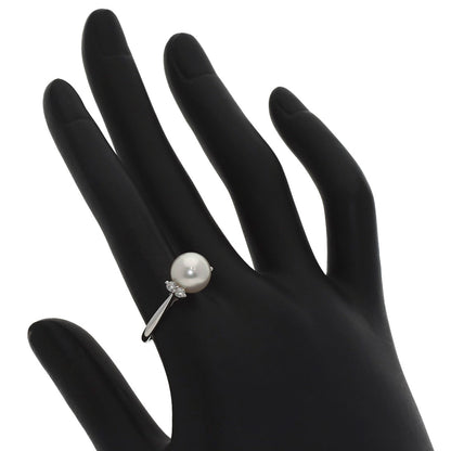 Akoya Pearl Pearl Diamond Ring Platinum PT900 4.5g　Ladies