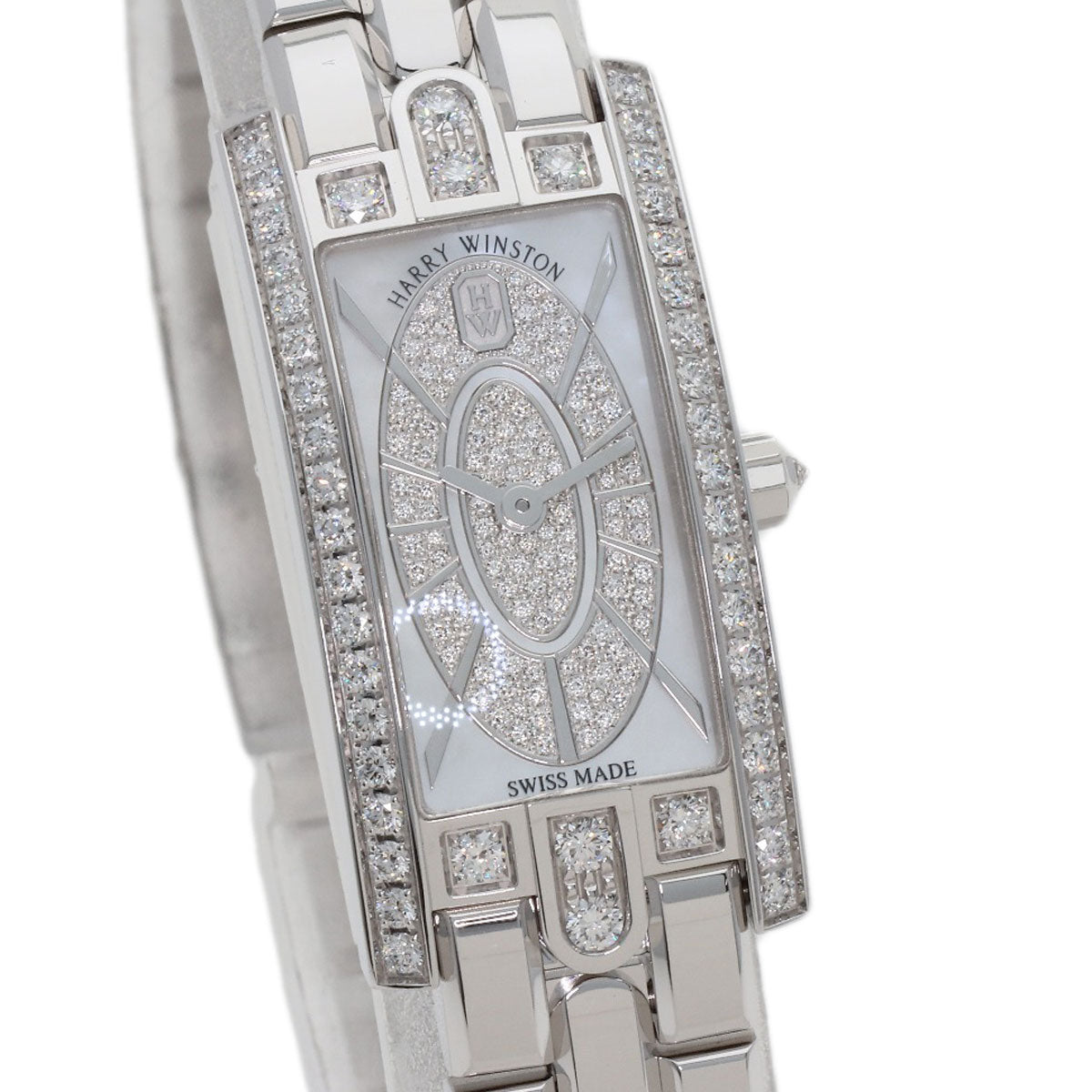 HARRY WINSTON Avenue C Mini Elliptic (Unused) Watches AVCQHM16WW053 K18 White Gold/K18 White Gold Ladies