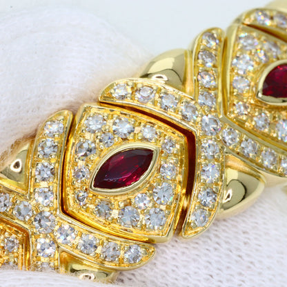 CARTIER Baignoire Genuine Full Pave Diamond Watches WB5009D8 K18 Yellow Gold/K18YG/Diamond Ladies