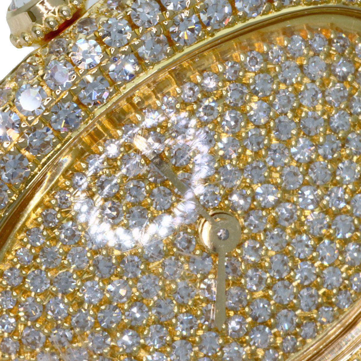 CARTIER Baignoire Genuine Full Pave Diamond Watches WB5009D8 K18 Yellow Gold/K18YG/Diamond Ladies