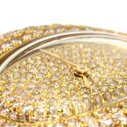 CARTIER Baignoire Genuine Full Pave Diamond Watches WB5009D8 K18 Yellow Gold/K18YG/Diamond Ladies