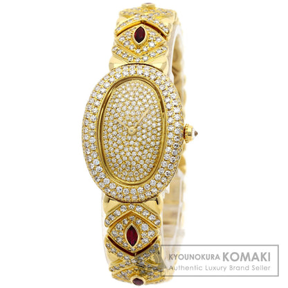 CARTIER Baignoire Genuine Full Pave Diamond Watches WB5009D8 K18 Yellow Gold/K18YG/Diamond Ladies