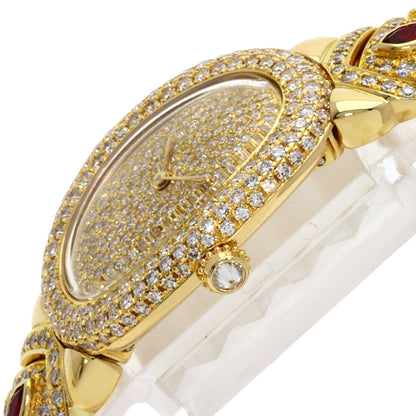 CARTIER Baignoire Genuine Full Pave Diamond Watches WB5009D8 K18 Yellow Gold/K18YG/Diamond Ladies