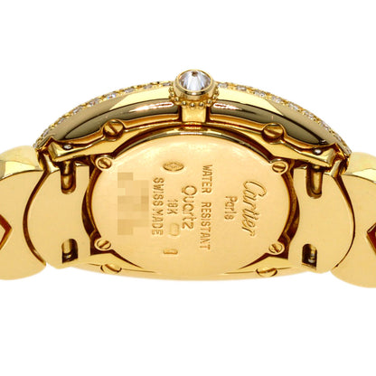 CARTIER Baignoire Genuine Full Pave Diamond Watches WB5009D8 K18 Yellow Gold/K18YG/Diamond Ladies