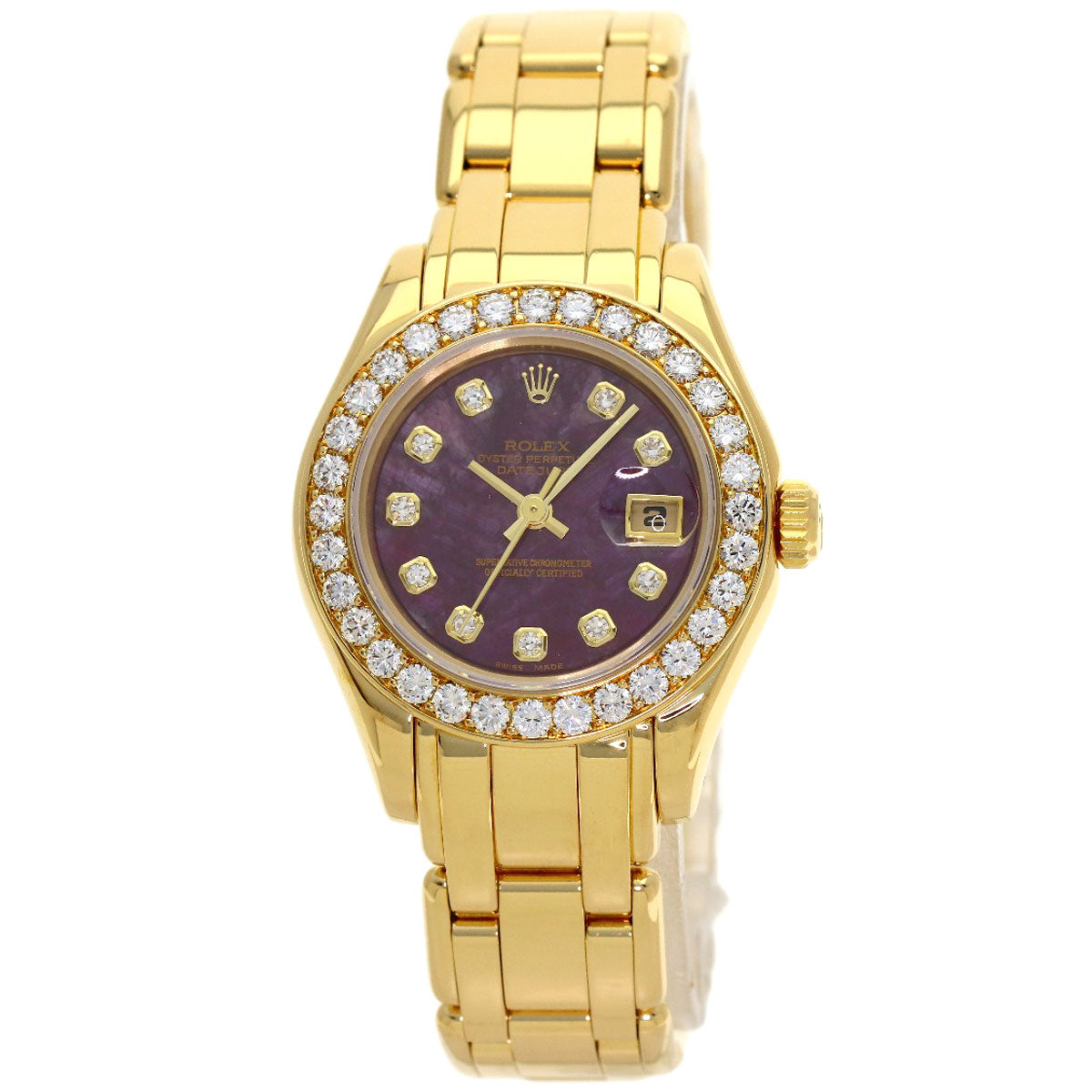 ROLEX Datejust 10P Diamond Pearlmaster Rubellite Watches 69298G K18 Yellow Gold/18K Yellow Gold Ladies