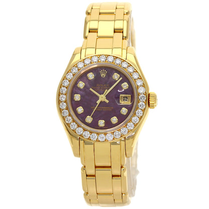 ROLEX Datejust 10P Diamond Pearlmaster Rubellite Watches 69298G K18 Yellow Gold/18K Yellow Gold Ladies