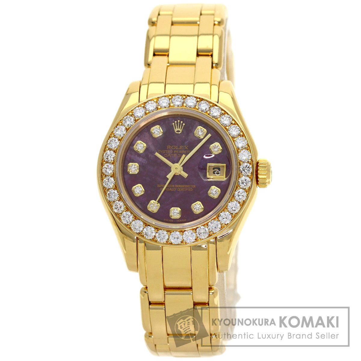 ROLEX Datejust 10P Diamond Pearlmaster Rubellite Watches 69298G K18 Yellow Gold/18K Yellow Gold Ladies