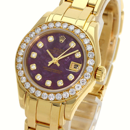 ROLEX Datejust 10P Diamond Pearlmaster Rubellite Watches 69298G K18 Yellow Gold/18K Yellow Gold Ladies