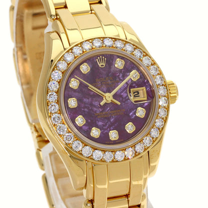 ROLEX Datejust 10P Diamond Pearlmaster Rubellite Watches 69298G K18 Yellow Gold/18K Yellow Gold Ladies