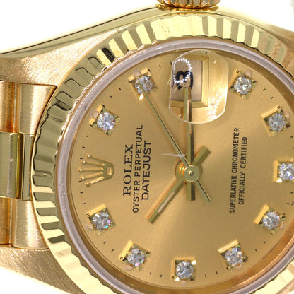 ROLEX DATEJUST 10P Diamond Watches 69178G K18 Yellow Gold/18K Yellow Gold Ladies