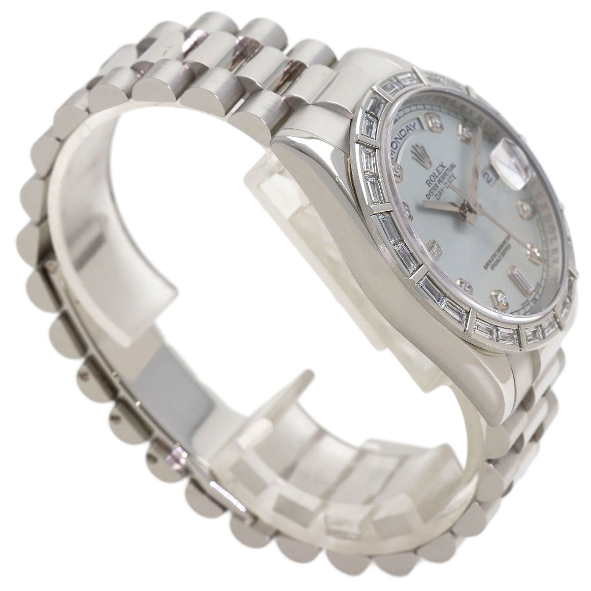 ROLEX Day Date Ice Blue Diamond Watches 118366 Platinum PT950/PT950 mens
