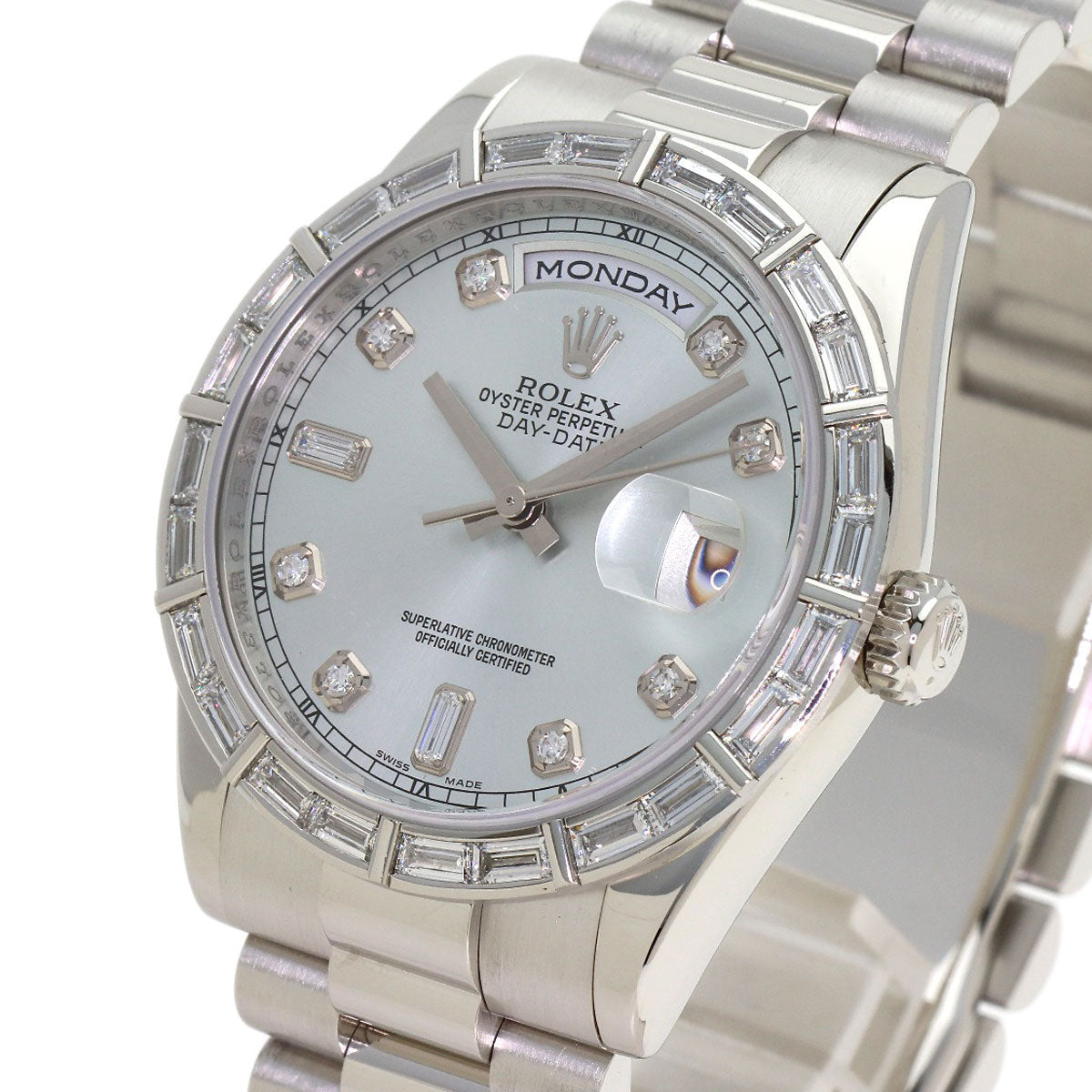 ROLEX Day Date Ice Blue Diamond Watches 118366 Platinum PT950/PT950 mens