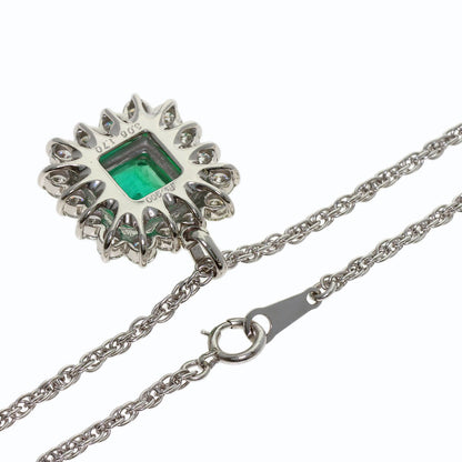 3.06ct Emerald Diamond Necklace Platinum PT900 PT850 16.4g　Ladies