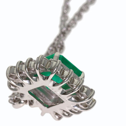 3.06ct Emerald Diamond Necklace Platinum PT900 PT850 16.4g　Ladies