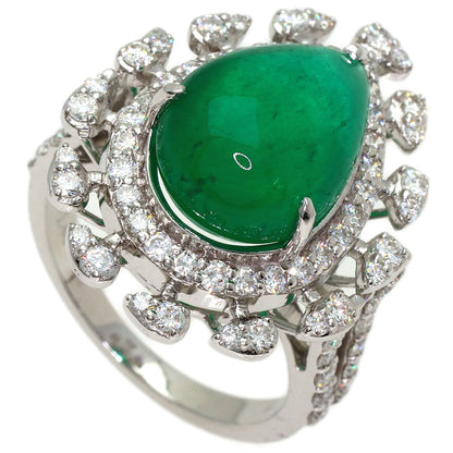8.14ct Emerald Diamond Ring K18 White Gold 8.1g　Ladies