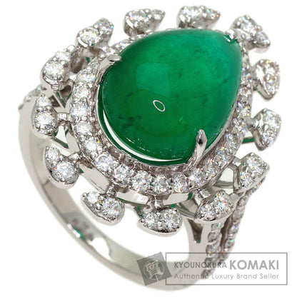 8.14ct Emerald Diamond Ring K18 White Gold 8.1g　Ladies