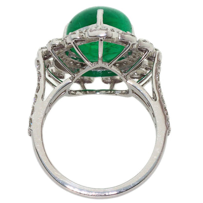 8.14ct Emerald Diamond Ring K18 White Gold 8.1g　Ladies