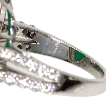 8.14ct Emerald Diamond Ring K18 White Gold 8.1g　Ladies