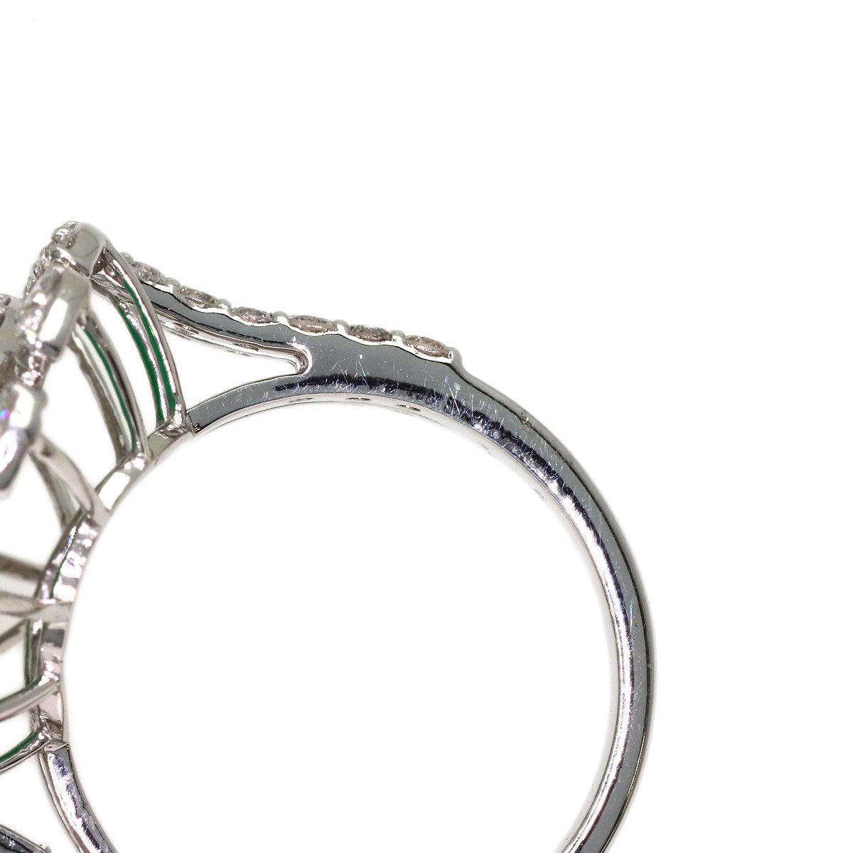 8.14ct Emerald Diamond Ring K18 White Gold 8.1g　Ladies