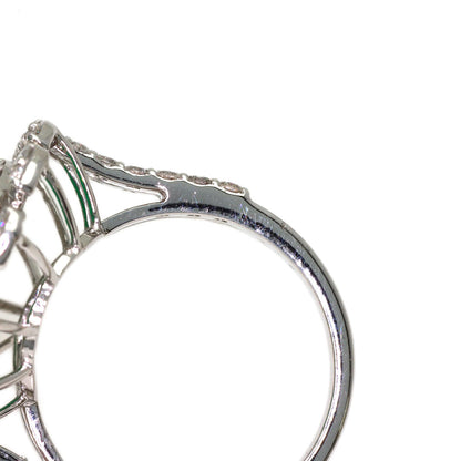8.14ct Emerald Diamond Ring K18 White Gold 8.1g　Ladies