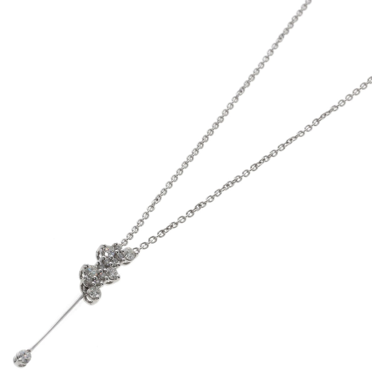STAR JEWELRY Diamond Necklace K18 White Gold Ladies [Used]