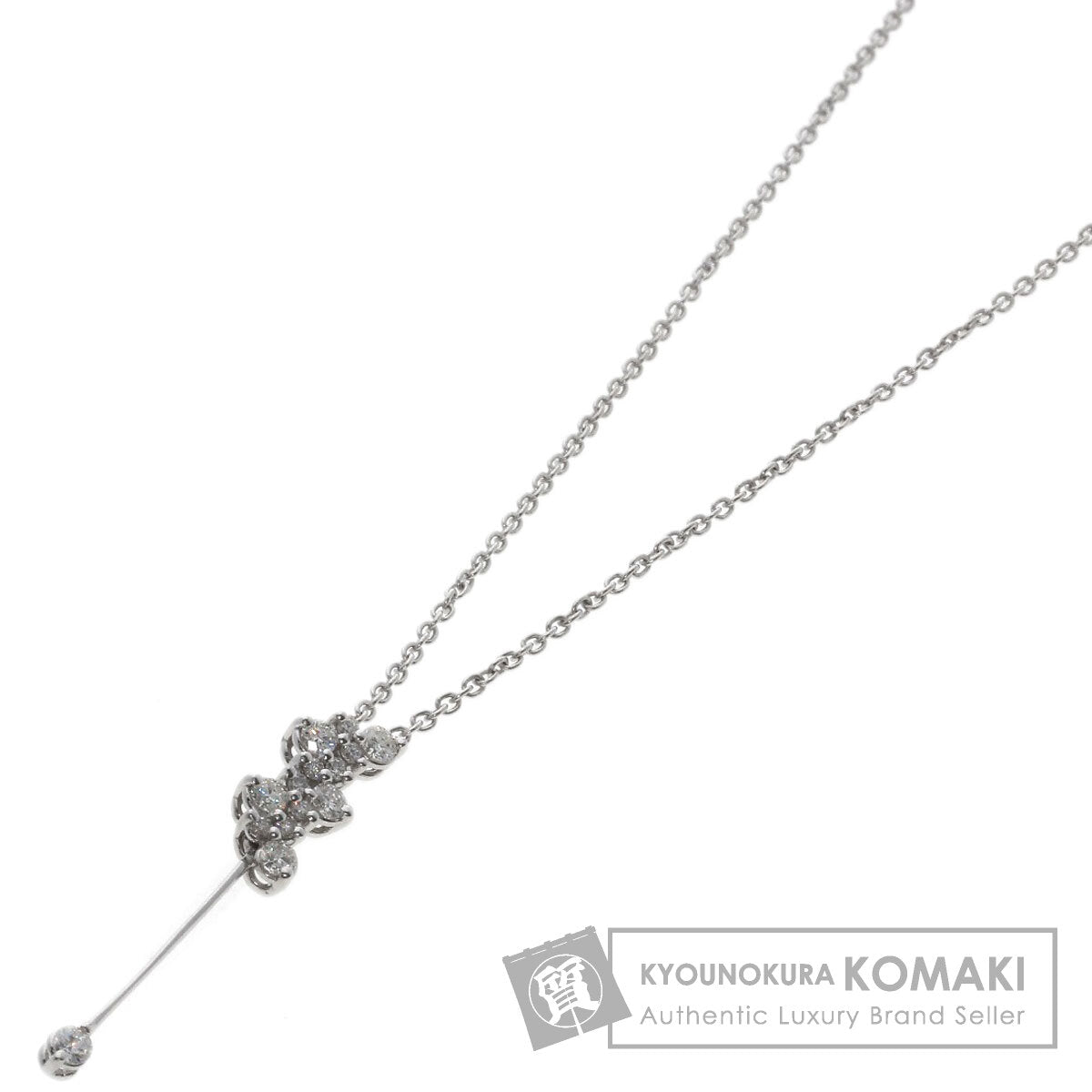 STAR JEWELRY Diamond Necklace K18 White Gold Ladies [Used]